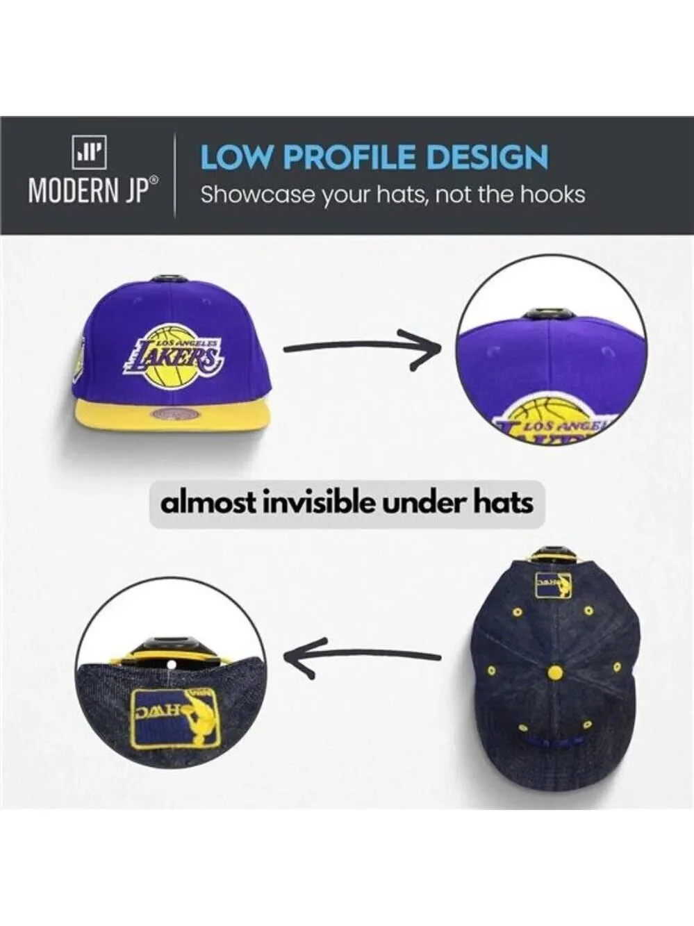 Hat Hooks for Wall 16 Pack Adhesive Hat Rack Baseball Cap Display Organizer